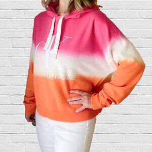 Calvin Klein tie dye oversize crop hoodie